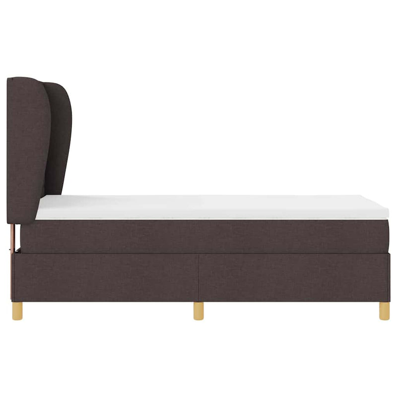 vidaXL Boxspring ágy matraccal Sötétszürke 90x190 cm Szövet sötétbarna