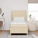 vidaXL Boxrugós ágy matracmal fejtámlával Krém 200 x 80 cm szövet