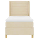 vidaXL Boxrugós ágy matracmal fejtámlával Krém 200 x 80 cm szövet