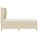 vidaXL Boxrugós ágy matracmal fejtámlával Krém 200 x 80 cm szövet