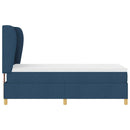 vidaXL Boxrugós ágy matracmal fejtámlával Kék 200 x 80 cm szövet