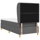 vidaXL Boxrugós ágy matracmal Sötétszürke 190 x 90 cm szövet