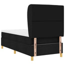 vidaXL Boxrugós ágy matracmal fejtámlával Fekete 190 x 90 cm szövet