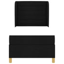 vidaXL Boxrugós ágy matracmal fejtámlával Fekete 190 x 90 cm szövet