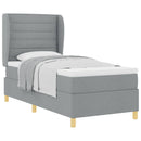 vidaXL Boxrugós ágy matracmal Világosszürke 200 x 90 cm szövet