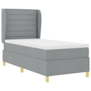vidaXL Boxrugós ágy matracmal Világosszürke 200 x 90 cm szövet