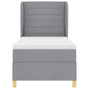 vidaXL Boxrugós ágy matracmal Világosszürke 200 x 90 cm szövet