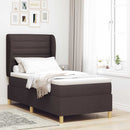 vidaXL Boxrugós ágy matracmal Sötét Barna 200 x 90 cm szövet