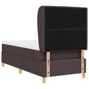 vidaXL Boxrugós ágy matracmal Sötét Barna 200 x 90 cm szövet