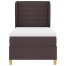 vidaXL Boxrugós ágy matracmal Sötét Barna 200 x 90 cm szövet