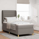 vidaXL Boxrugós ágy fejtámlával Tópszínű 200 x 90 cm szövet