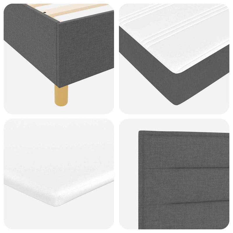 vidaXL Boxspring ágy matraccal Sötétszürke 90x190 cm Szövet matracmal