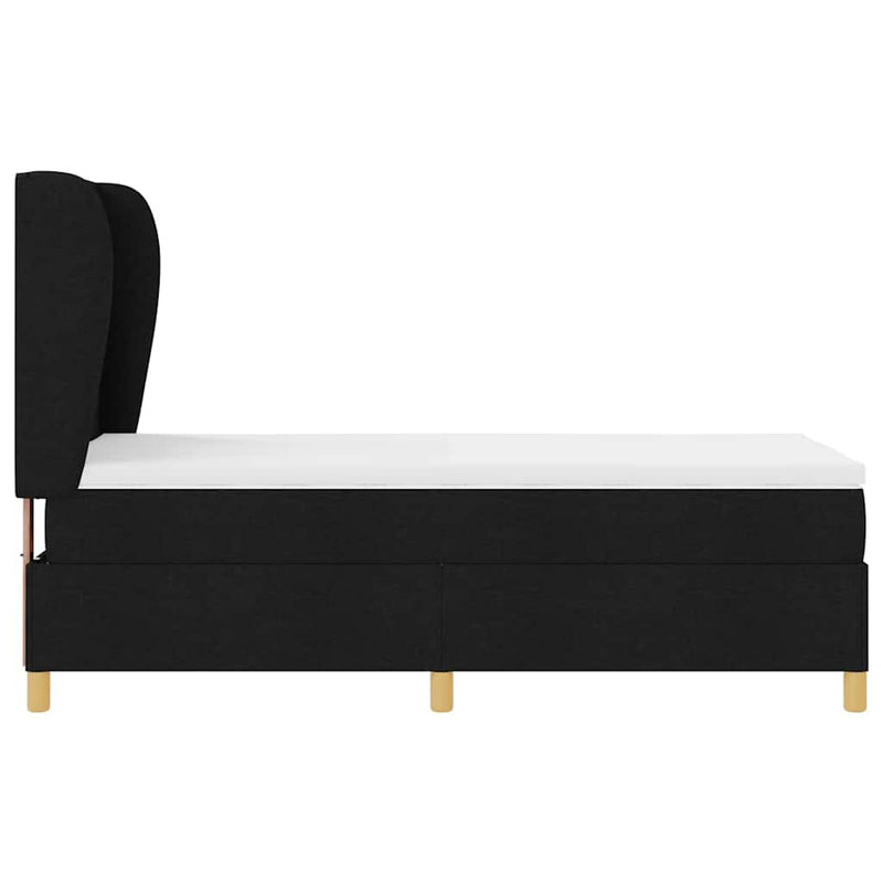 vidaXL Boxspring ágy matraccal Sötétszürke 90x190 cm Szövet Fekete
