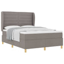vidaXL Boxrugós ágy matracmal fejtámlával Tópszínű 190 x 140 cm szövet