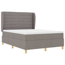 vidaXL Boxrugós ágy matracmal fejtámlával Tópszínű 190 x 140 cm szövet