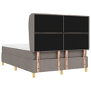 vidaXL Boxrugós ágy matracmal fejtámlával Tópszínű 190 x 140 cm szövet