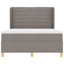 vidaXL Boxrugós ágy matracmal fejtámlával Tópszínű 190 x 140 cm szövet