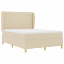 vidaXL Boxrugós ágy matracmal fejtámlával Krém 200 x 140 cm szövet