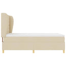 vidaXL Boxrugós ágy matracmal fejtámlával Krém 200 x 140 cm szövet
