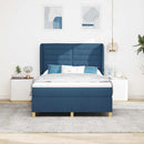 vidaXL Boxrugós ágy matracmal fejtámlával Kék 200 x 140 cm szövet
