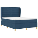 vidaXL Boxrugós ágy matracmal fejtámlával Kék 200 x 140 cm szövet