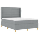 vidaXL Boxrugós ágy matracmal Világosszürke 200 x 160 cm szövet