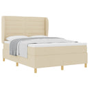 vidaXL Boxrugós ágy matracmal fejtámlával Krém 200 x 160 cm szövet