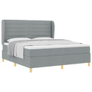 vidaXL Boxrugós ágy matracmal Világosszürke 200 x 180 cm szövet