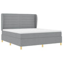 vidaXL Boxrugós ágy matracmal Világosszürke 200 x 180 cm szövet