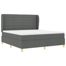 vidaXL Boxrugós ágy matracmal Sötétszürke 200 x 180 cm szövet