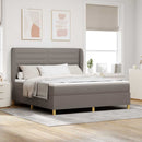 vidaXL Boxrugós ágy fejtámlával Tópszínű 200 x 180 cm szövet