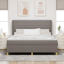 vidaXL Boxrugós ágy fejtámlával Tópszínű 200 x 180 cm szövet