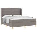 vidaXL Boxrugós ágy fejtámlával Tópszínű 200 x 180 cm szövet