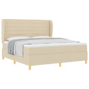 vidaXL Boxrugós ágy matracmal fejtámlával Krém 200 x 180 cm szövet