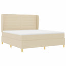 vidaXL Boxrugós ágy matracmal fejtámlával Krém 200 x 180 cm szövet