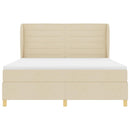 vidaXL Boxrugós ágy matracmal fejtámlával Krém 200 x 180 cm szövet