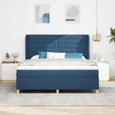 vidaXL Boxrugós ágy matracmal fejtámlával Kék 200 x 180 cm szövet