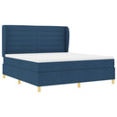 vidaXL Boxrugós ágy matracmal fejtámlával Kék 200 x 180 cm szövet