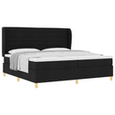 vidaXL Boxrugós ágy matracmal fejtámlával Fekete 200 x 200 cm szövet