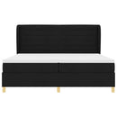vidaXL Boxrugós ágy matracmal fejtámlával Fekete 200 x 200 cm szövet
