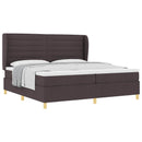 vidaXL Boxrugós ágy matracmal Sötét Barna 200 x 200 cm szövet