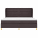 vidaXL Boxrugós ágy matracmal Sötét Barna 200 x 200 cm szövet