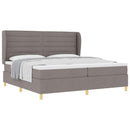 vidaXL Boxrugós ágy fejtámlával Tópszínű 200 x 200 cm szövet