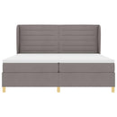 vidaXL Boxrugós ágy fejtámlával Tópszínű 200 x 200 cm szövet