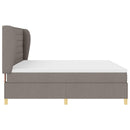 vidaXL Boxrugós ágy fejtámlával Tópszínű 200 x 200 cm szövet