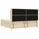 vidaXL Boxrugós ágy matracmal fejtámlával Krém 200 x 200 cm szövet