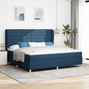 vidaXL Boxspring ágy matraccal Sötétszürke 90x190 cm Szövet Kék szövet