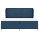 vidaXL Boxspring ágy matraccal Sötétszürke 90x190 cm Szövet Kék szövet