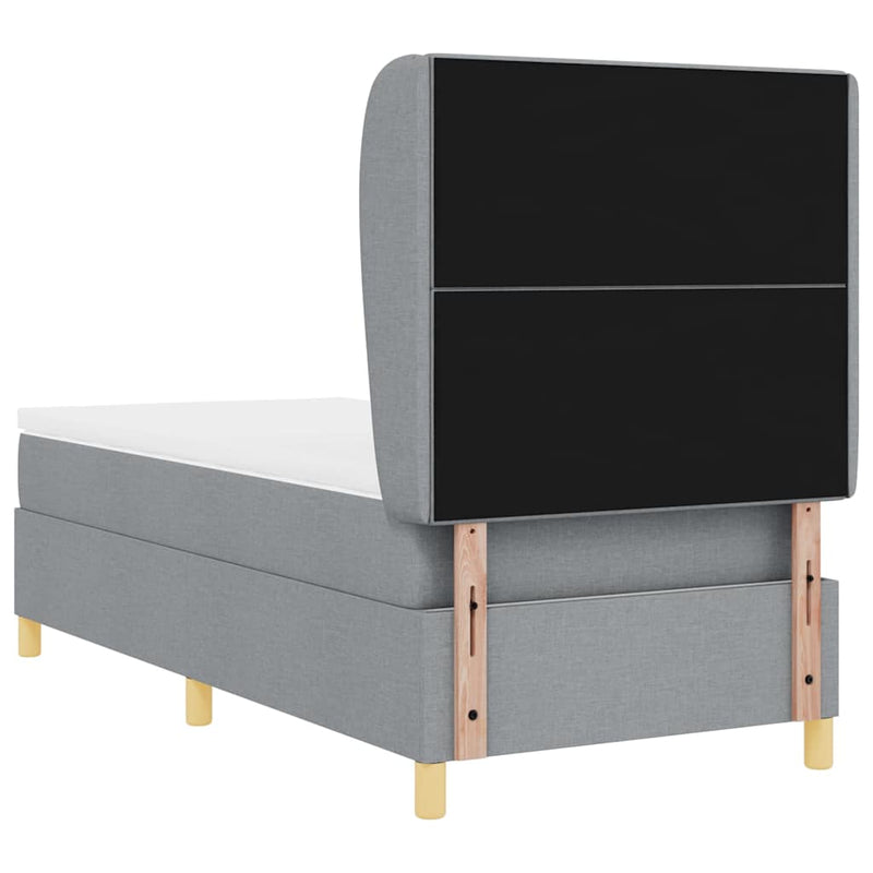 vidaXL Boxspring ágy matraccal Sötétszürke 90x190 cm Szövet matracmal