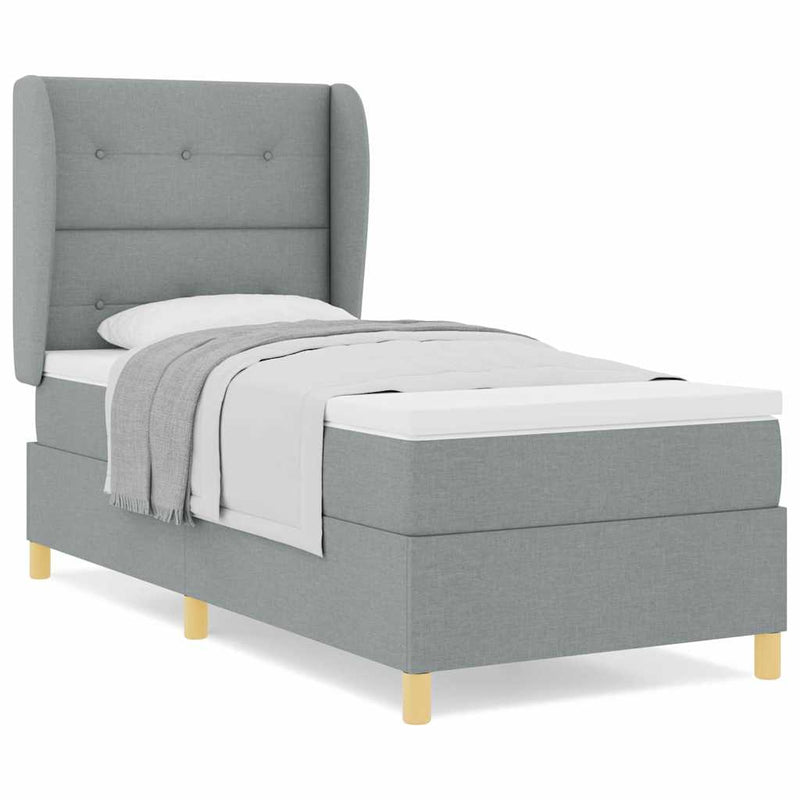 vidaXL Boxspring ágy matraccal Sötétszürke 90x190 cm Szövet matracmal